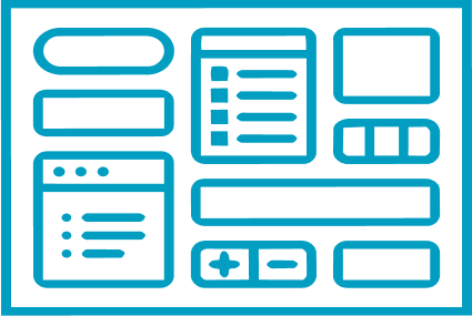 UI/UX design diagram showing complex widget composition and layout for enterprise software applications.